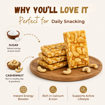 Jaggery Cashewnut Chiki Bar - 450 Gram