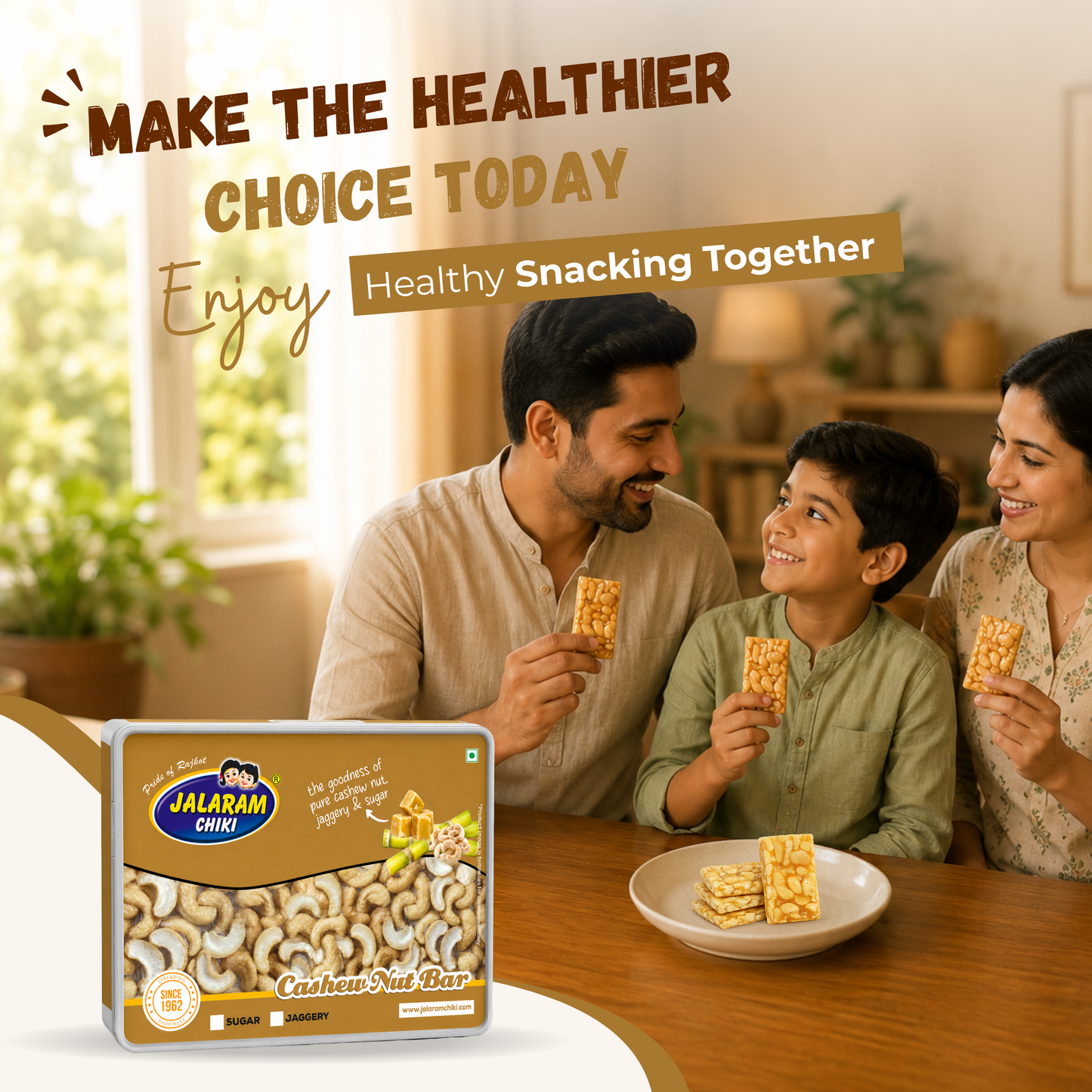 Jaggery Cashewnut Chiki Bar - 450 Gram