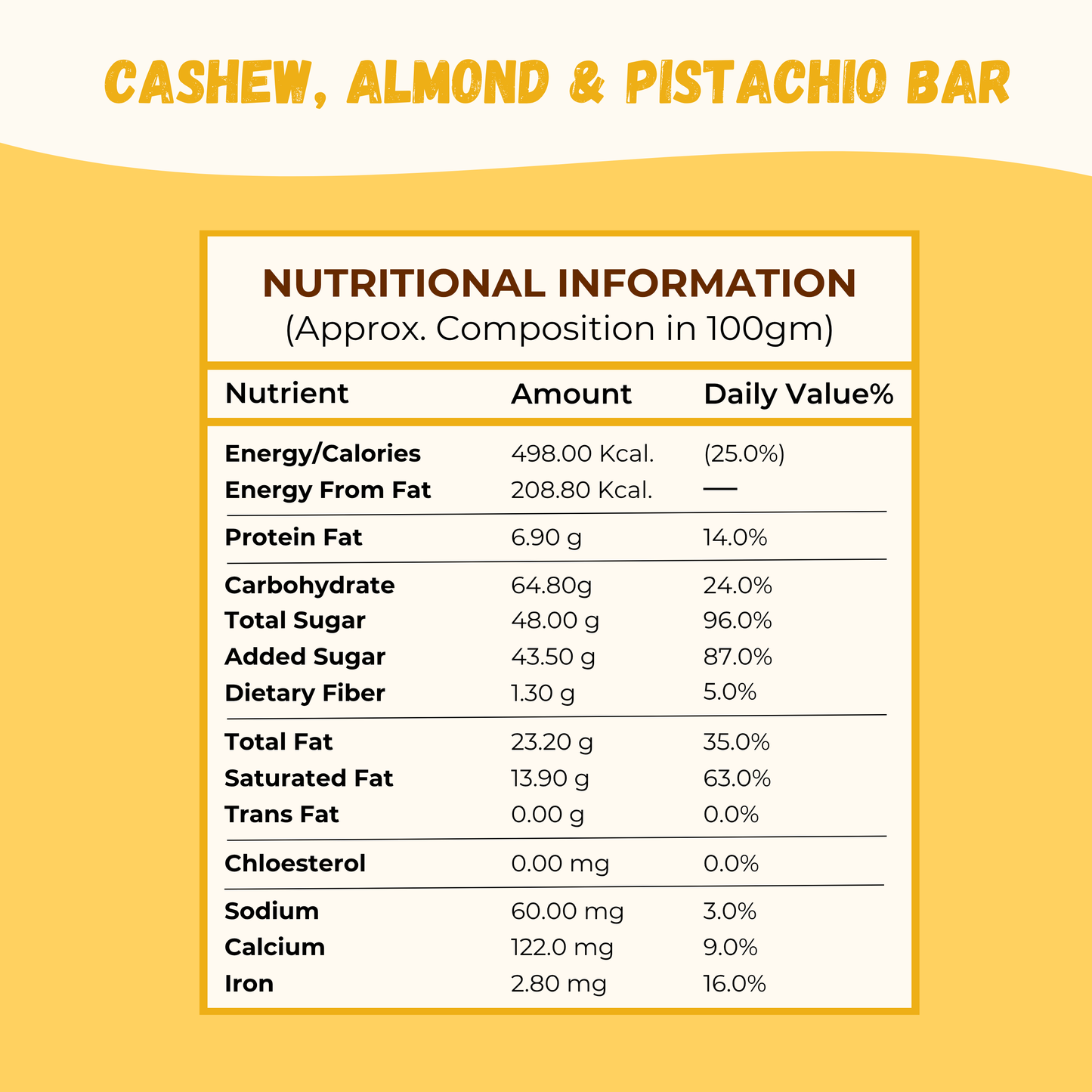 Sugar Cashewnut Almond Pista Chiki Bar - 450 Gram