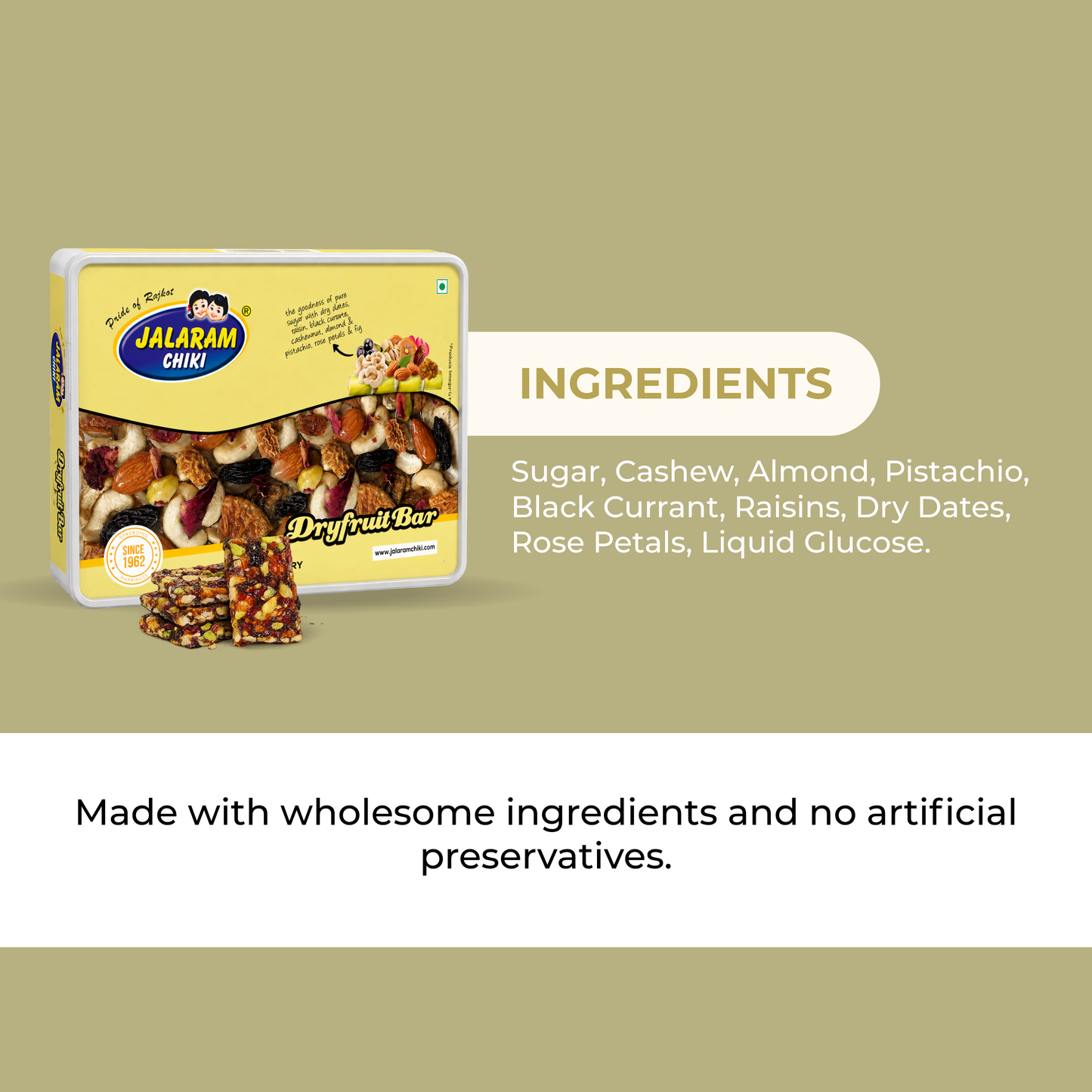 Sugar Dry Fruit Chiki Bar - 450 Gram