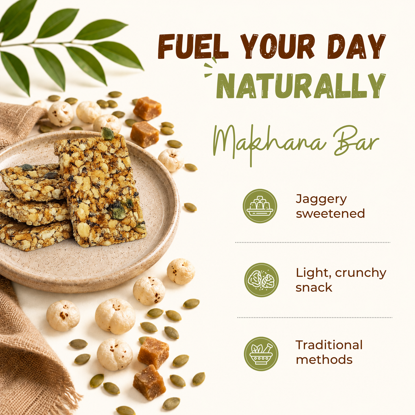 Jaggery Makhana Chiki Bar - 400 Gram