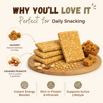 Jaggery Crush Peanut Chiki Bar - 450 Gram