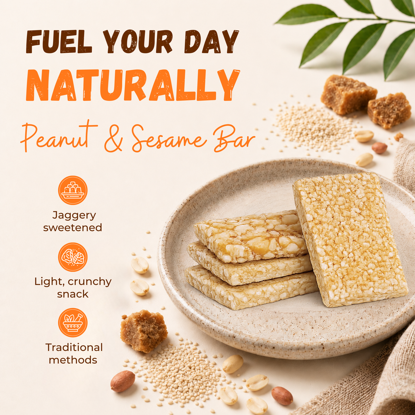 Jaggery Peanut & Sesame Chiki Bar - 450 Gram