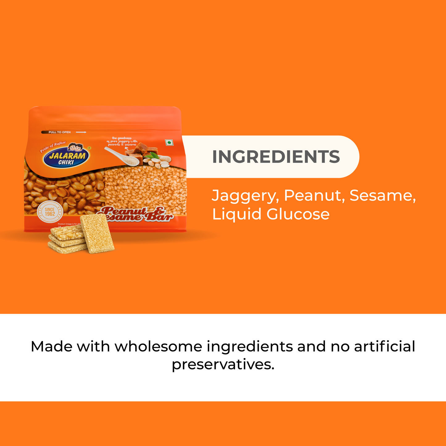 Jaggery Peanut & Sesame Chiki Bar - 450 Gram