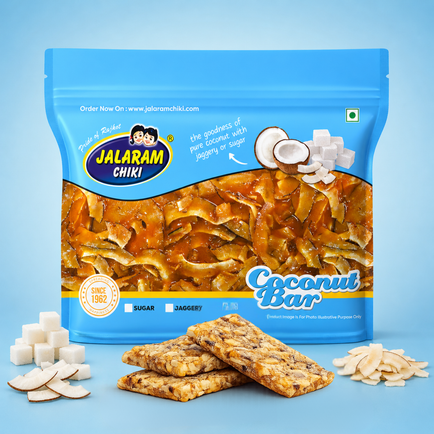 Sugar Coconut Chiki Bar - 450 Gram